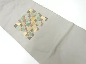 アンティーク　すくい織抽象模様織出し袋帯（材料）